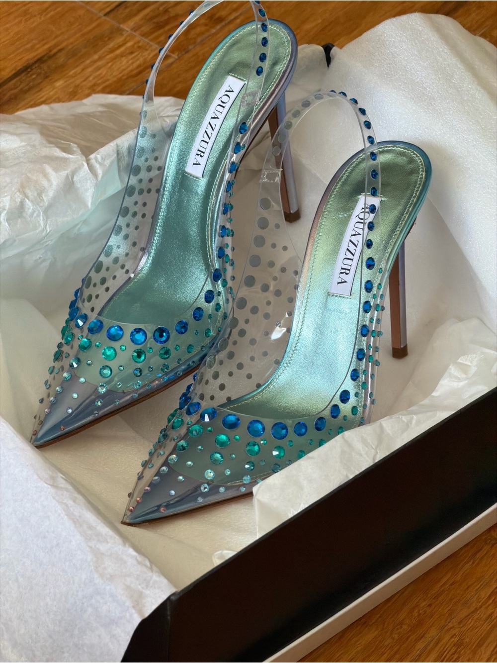 Aquazzura Starburst 105 Crystal Embellishes Heels - Picture 3 of 7